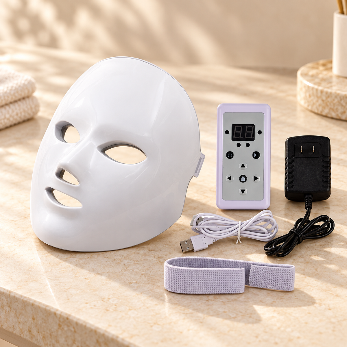 AI studio illustration of the white facial beauty mask